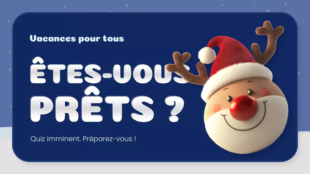 classe de quiz de Noël créatif marine et blanc