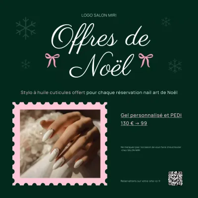 TRENDY AESTHETIC CUTE NAIL SALON PROMO CHRISTMAS OFFER SOCIAL MEDIA POST