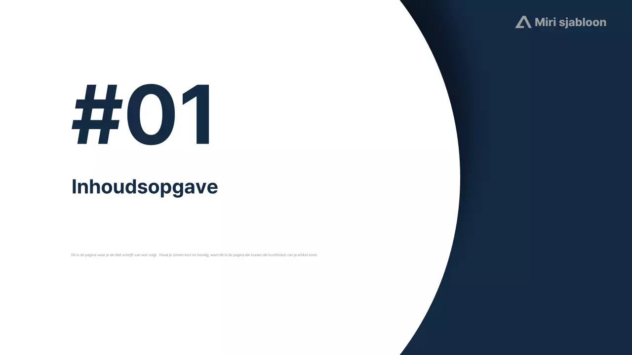 Navy Blauw Modern Presentatie Beschrijving