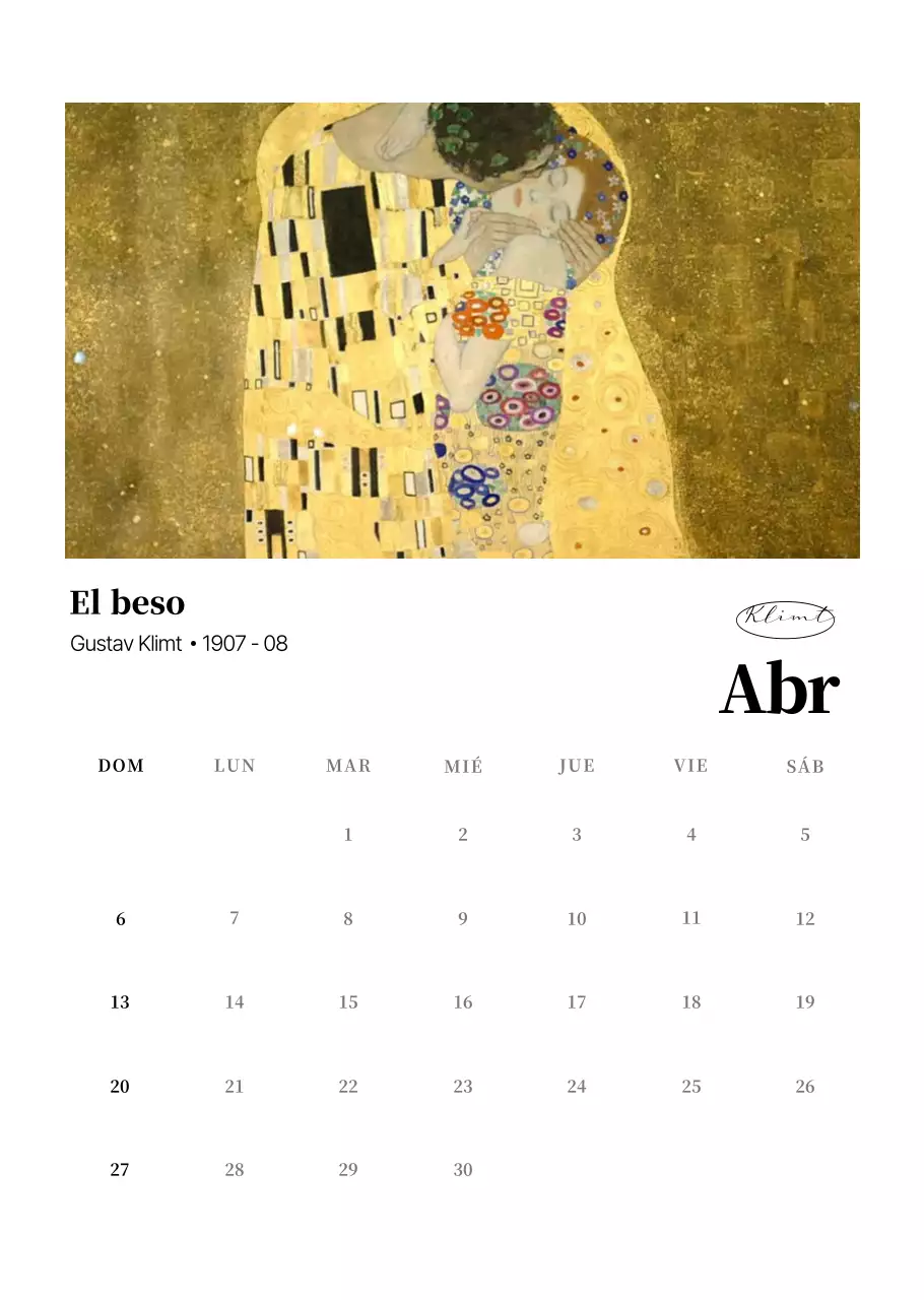 Calendario de Arte Clásico