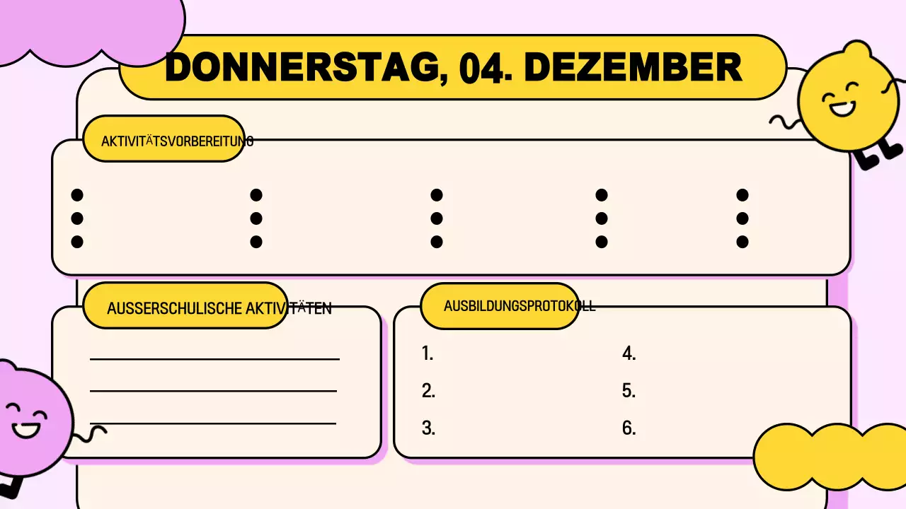 Rosa Gelb Verspielte Klasse Agenda Präsentation