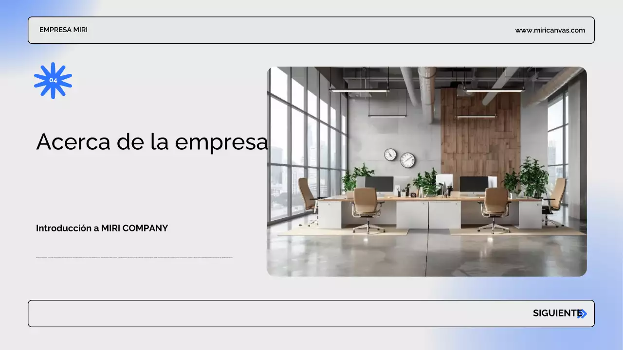 presentación de empresa moderna azul