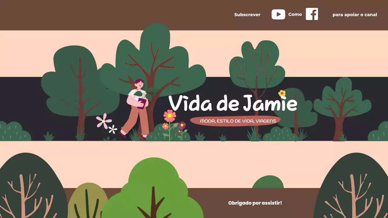 Cabeçalho do canal Estilo de vida estético verde