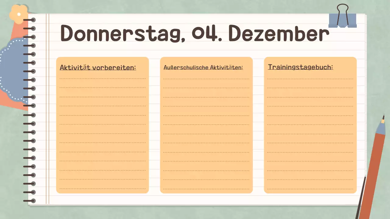 Einfaches Pastell Notizbuch Klassenagenda für die Schule