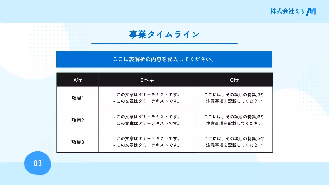 青 シンプル ビジネス 報告書 プレゼンテーション