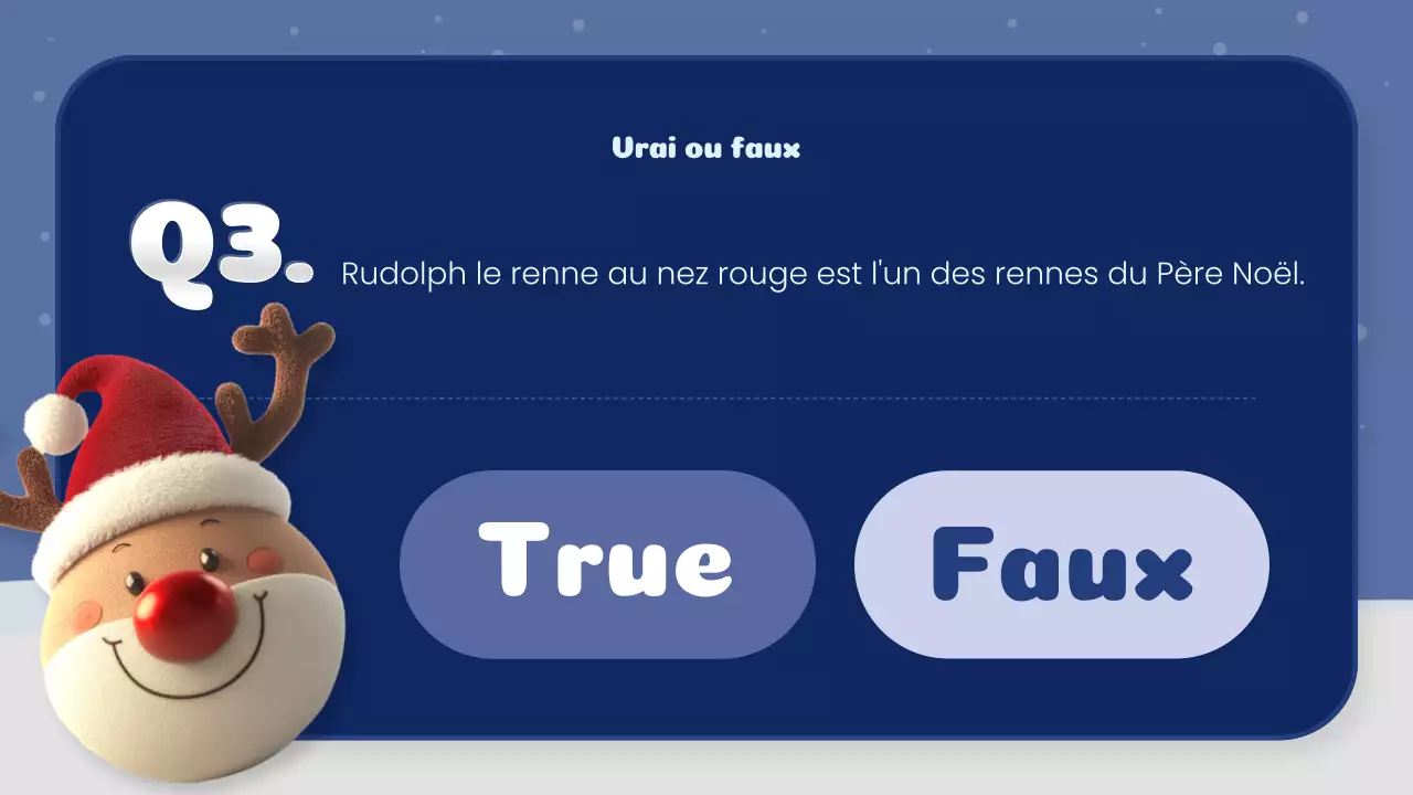 classe de quiz de Noël créatif marine et blanc