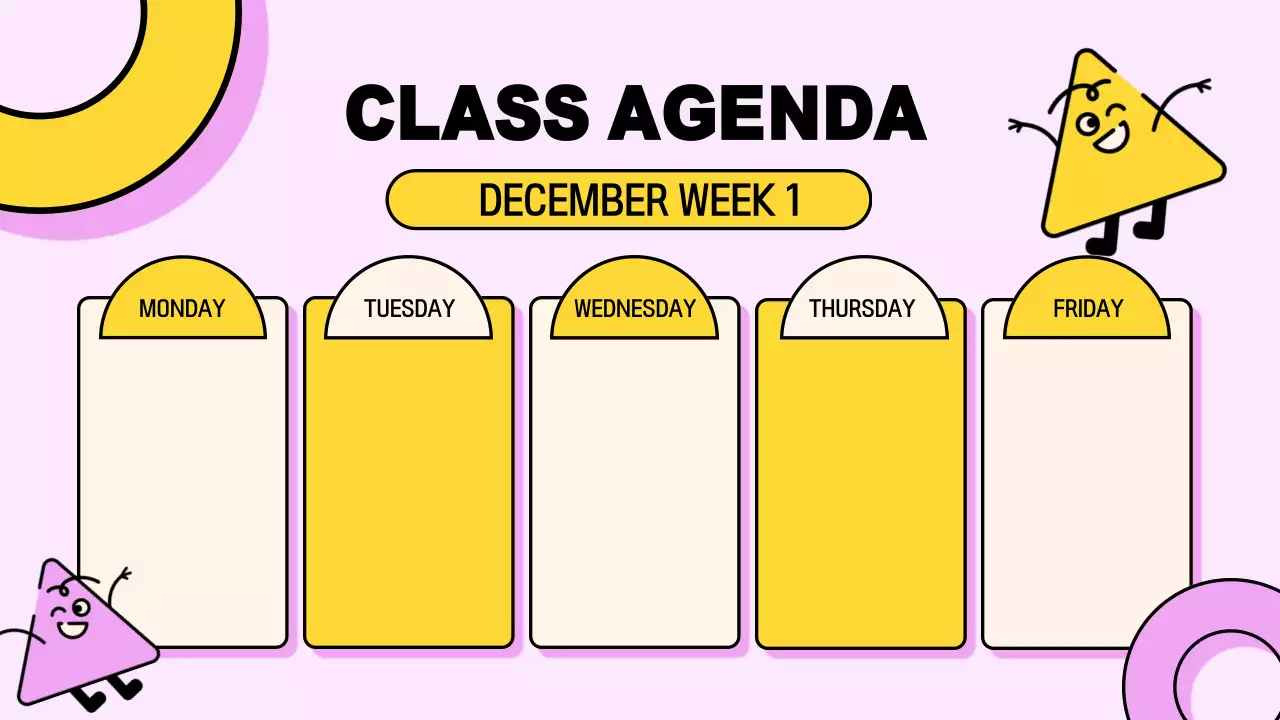 Yellow Playful Class Agenda Planner Presentation