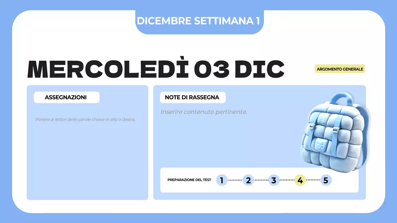agenda di classe semplice blu