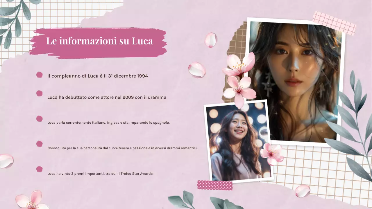 Pitch deck per il k-drama rosa