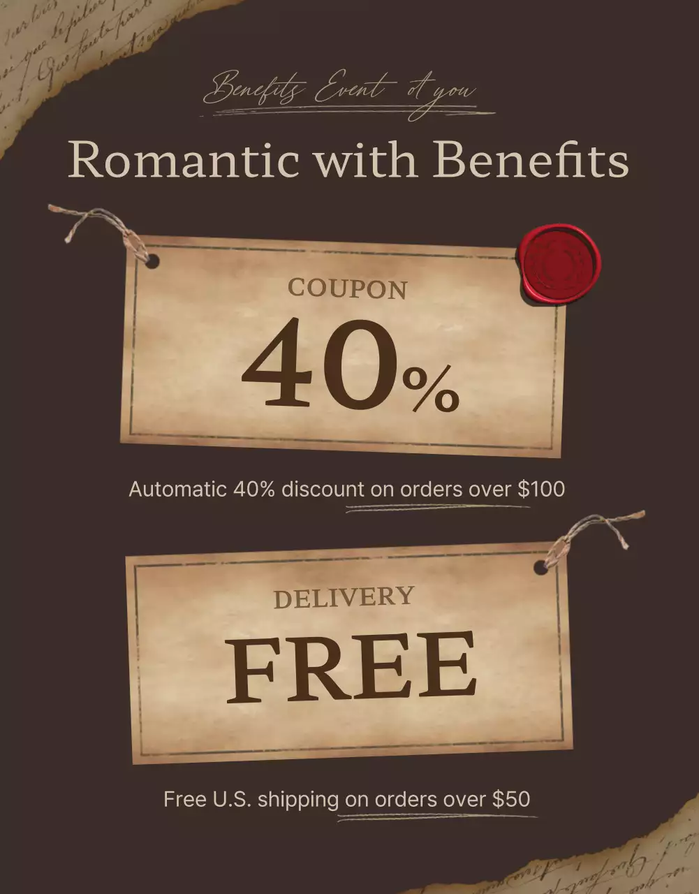 Poster Promosi Mode Vintage Warna Coklat