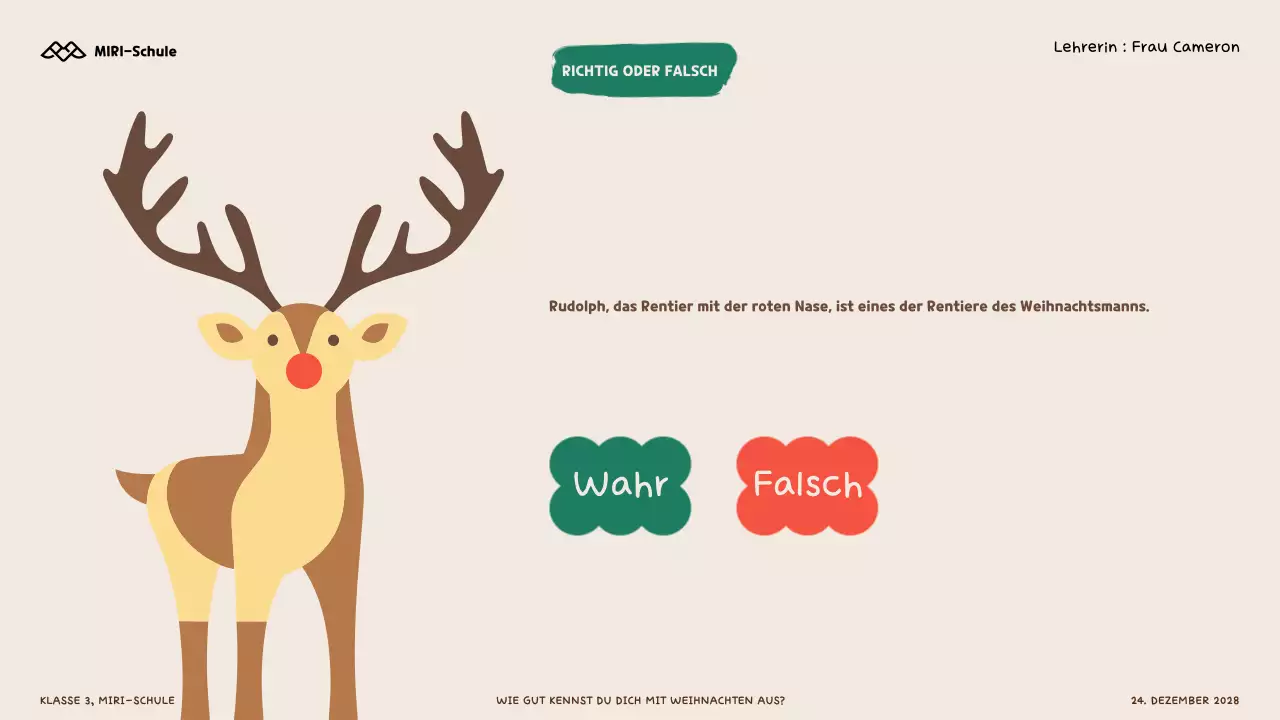 Illustratives Weihnachtsquiz für Kinder und SchülerInnen