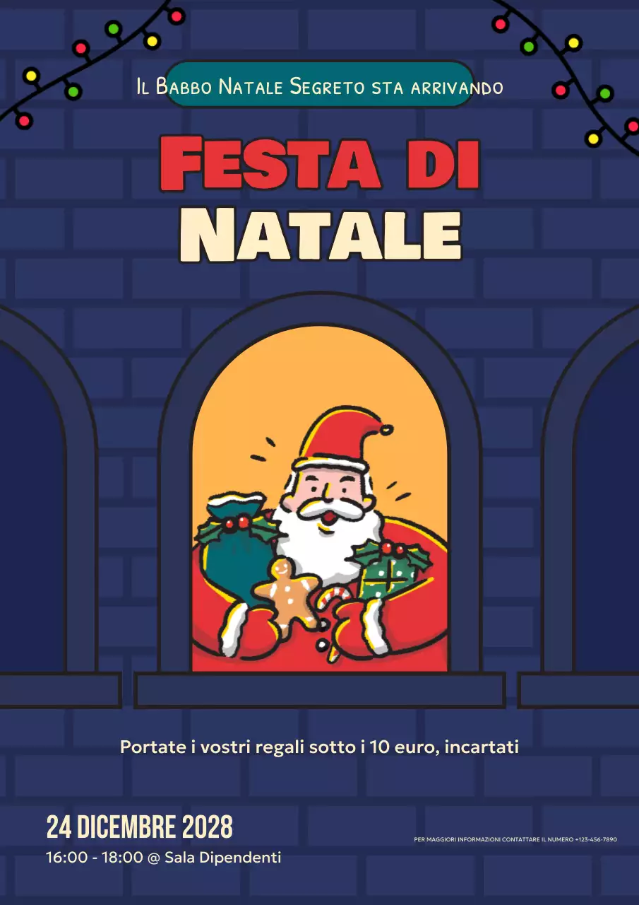 invito natalizio retrò blu