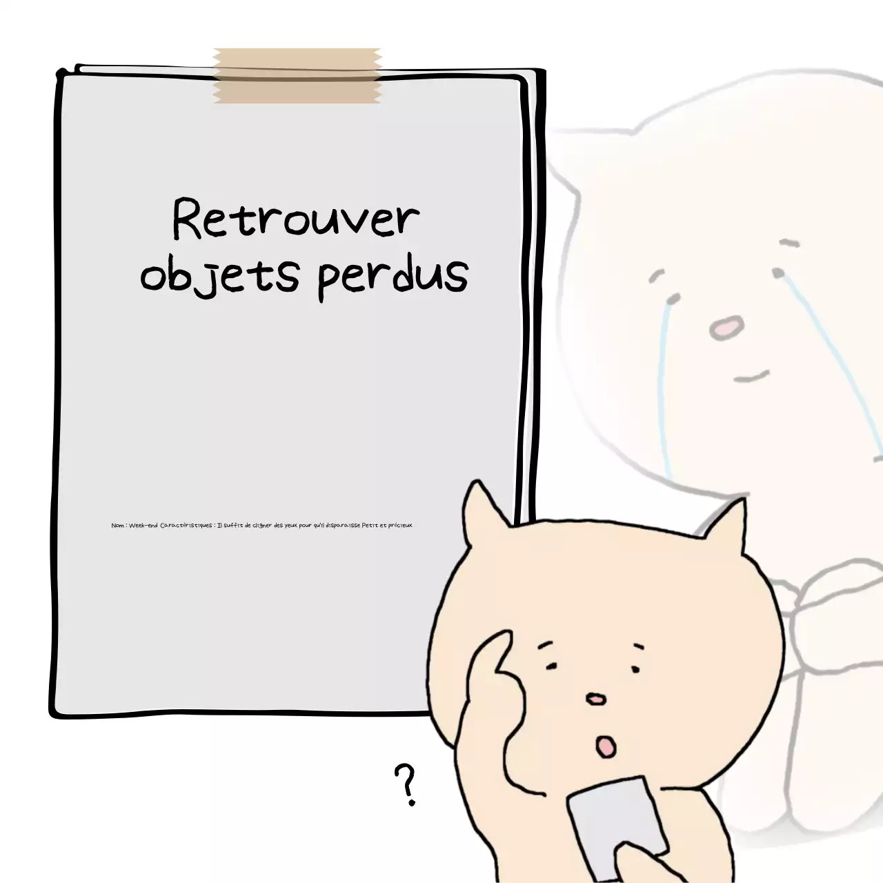 Beige Simple Cartoon Ad