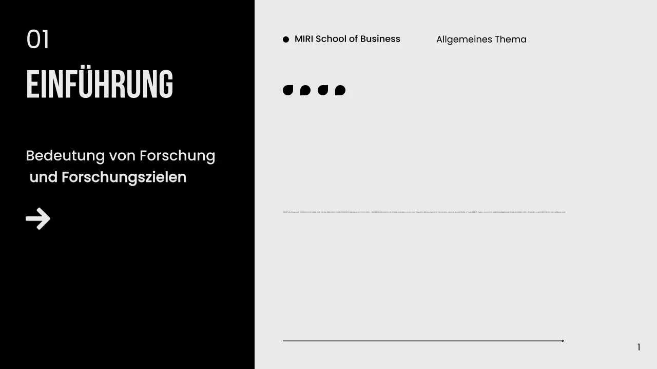 Schwarz und Weiß Minimal Thesis Werbung