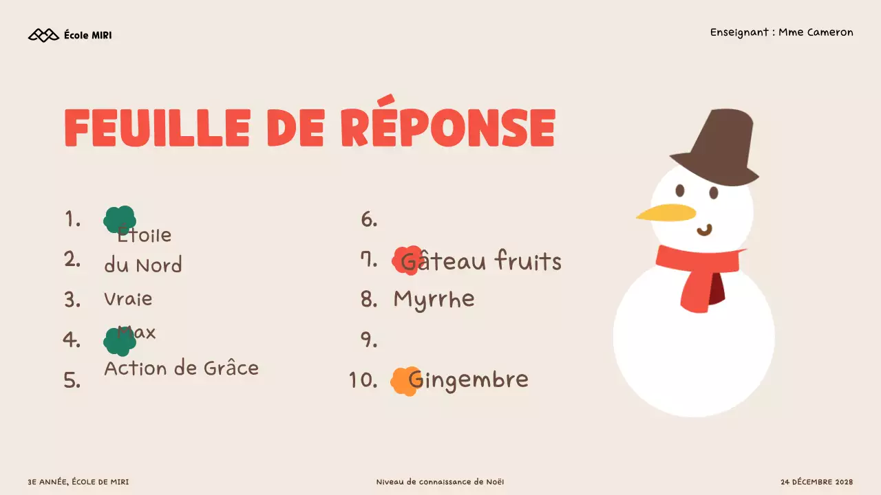 Jeu-questionnaire illustré sur Noël pour les enfants et les écoliers