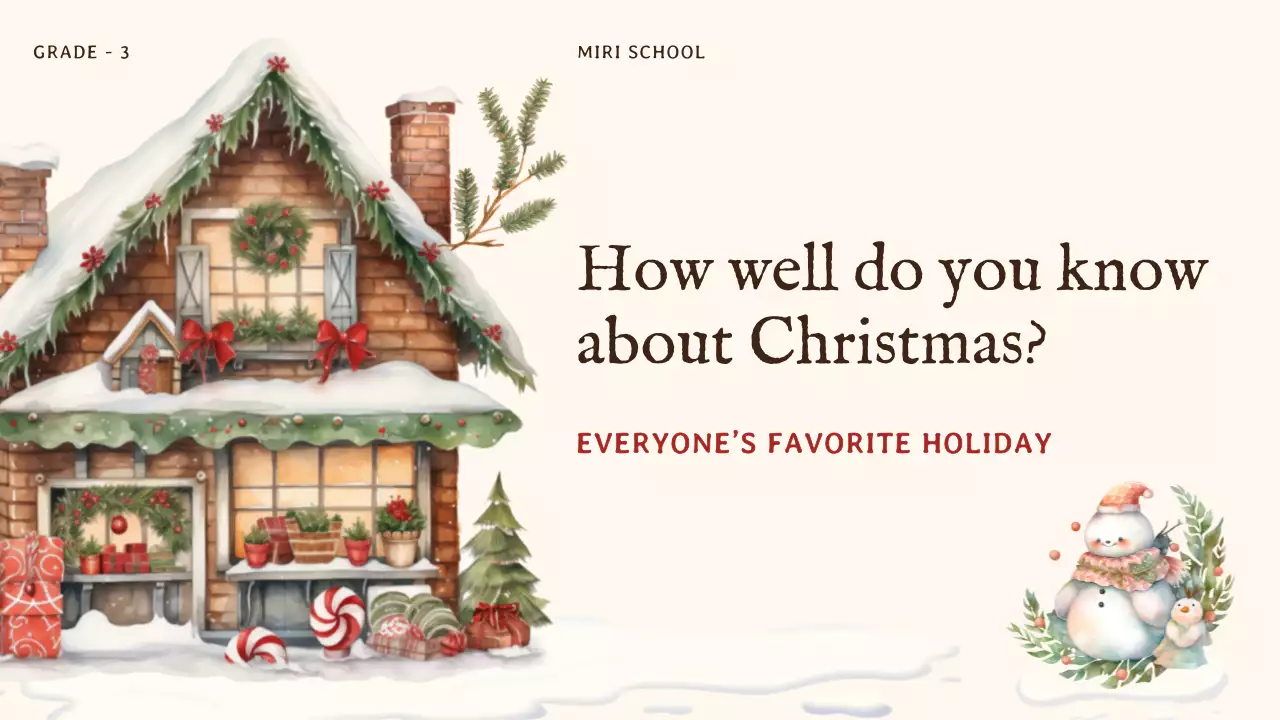 Beige Traditional Christmas Quiz Guide Presentation