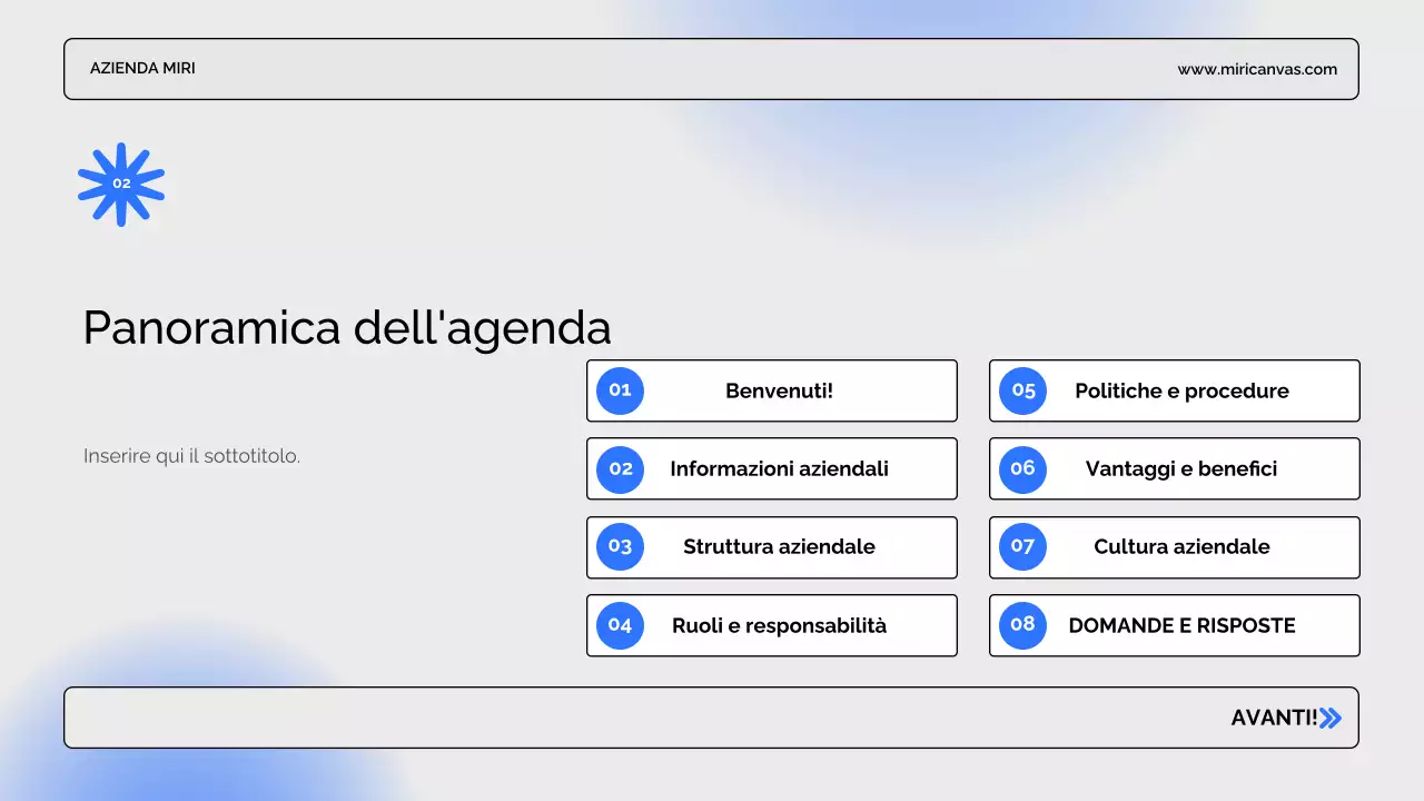 presentazione aziendale moderna blu
