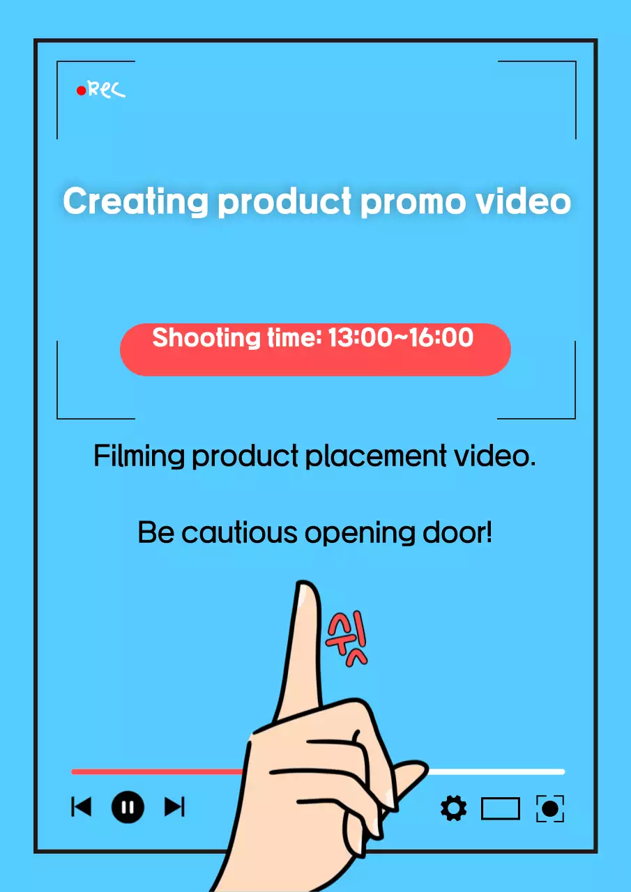 Poster thông báo video hiện đại màu xanh