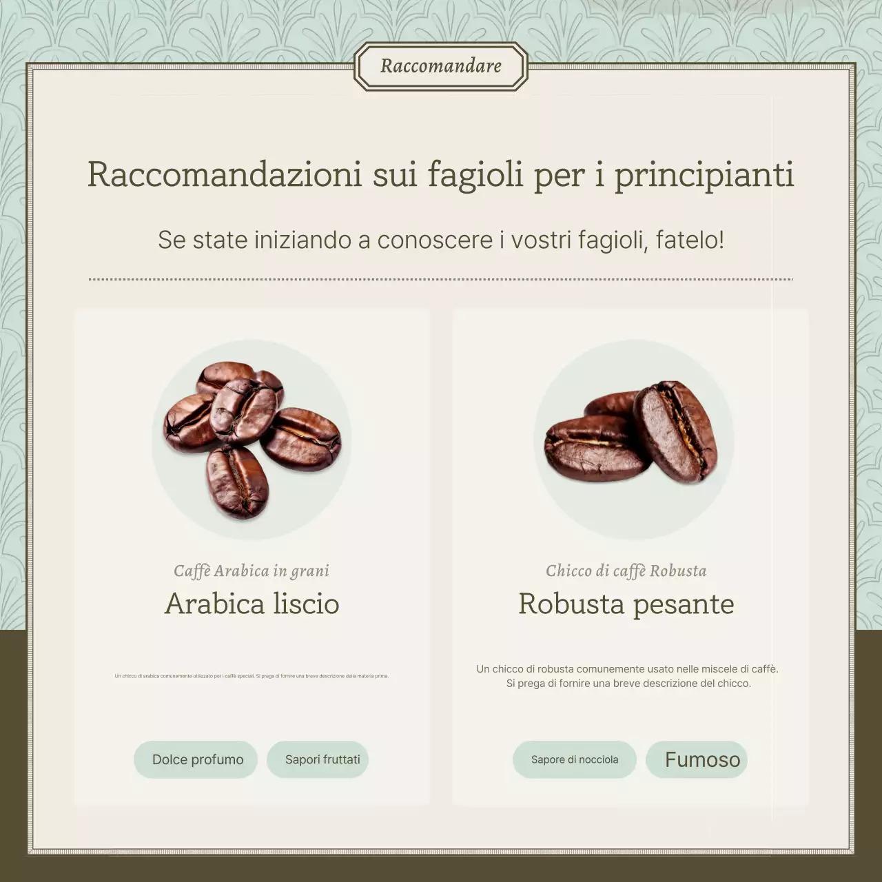 Promuovere un caffè vintage in azzurro e marrone