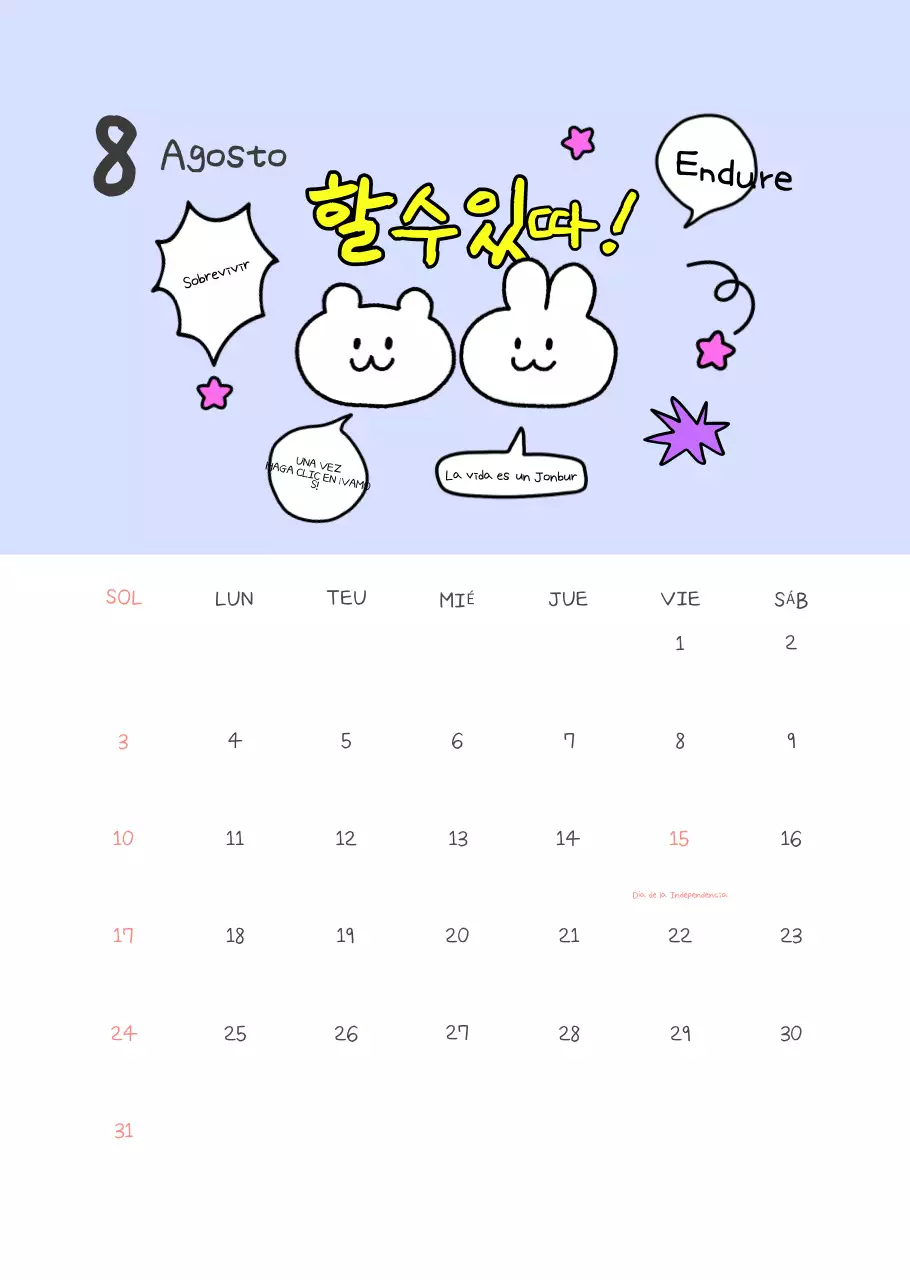 Calendario apretado amarillo Simple Office Worker