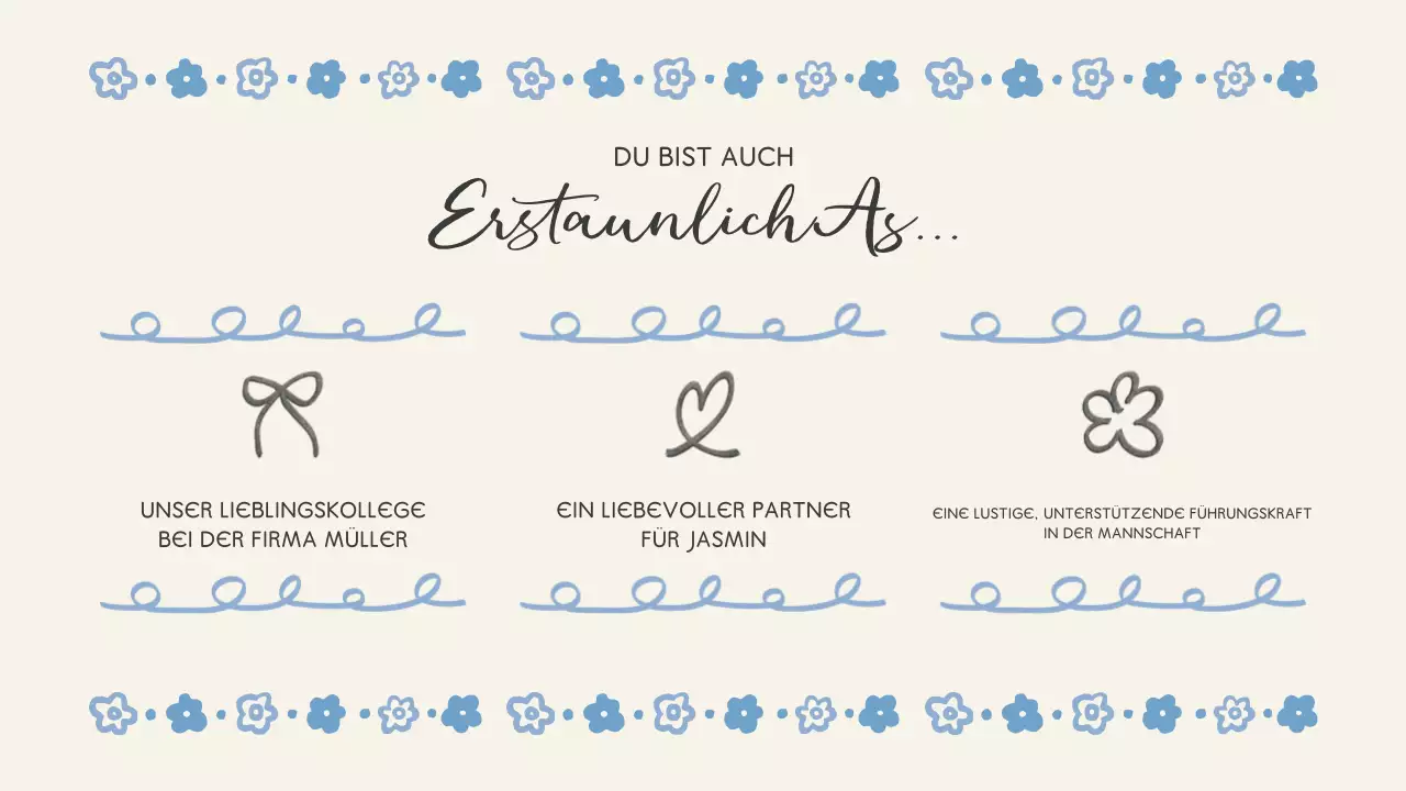 blau geblümt Geburtstag Veranstaltung