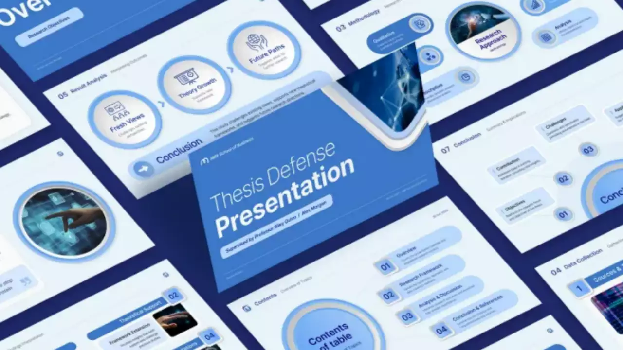 Blue Professional Thesis Guide Presentation