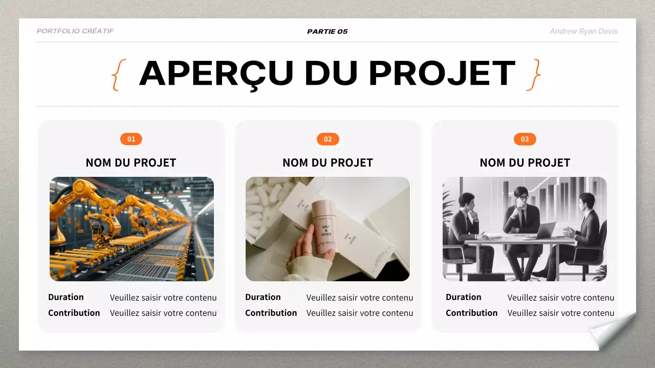 C.V. portefeuille moderne orange