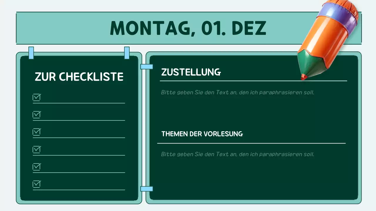 orange und teal pop Klasse Agenda Planer