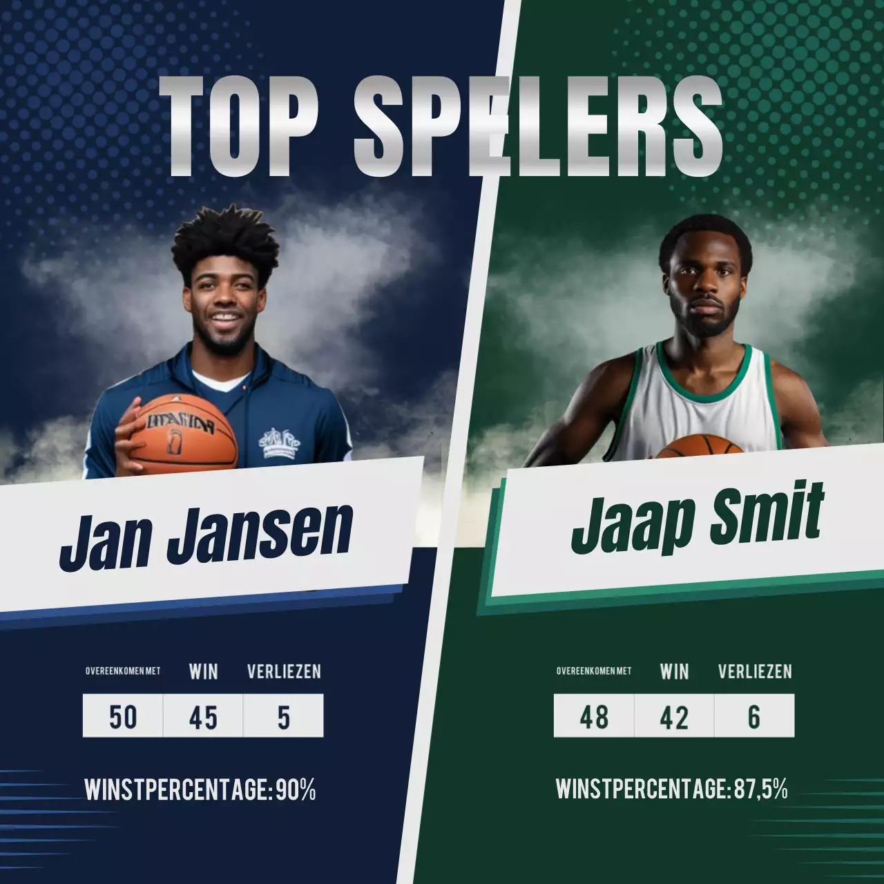 Blue Modern Basketbal Aankondiging Social Media