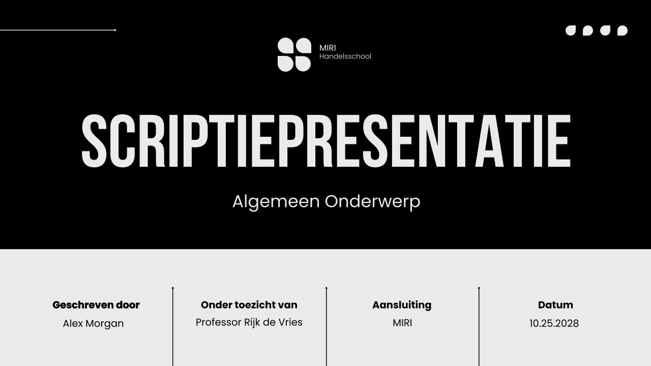 Zwart-wit Minimal Thesis Publiciteit