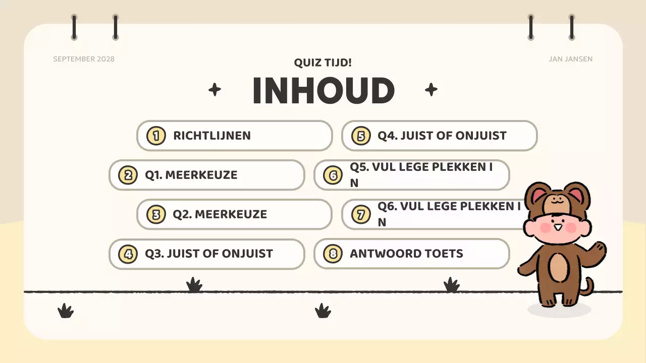 roze animatie quiz materiaal