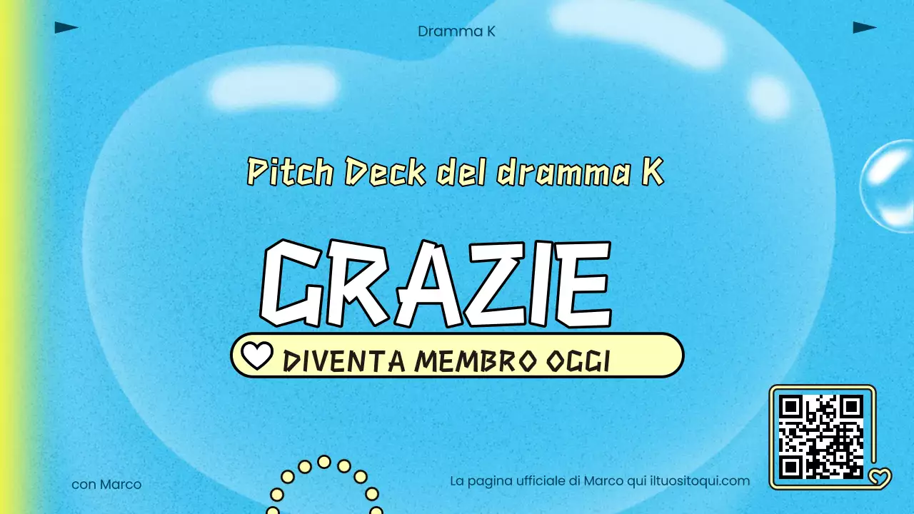 pitch deck del dramma K di tendenza blu
