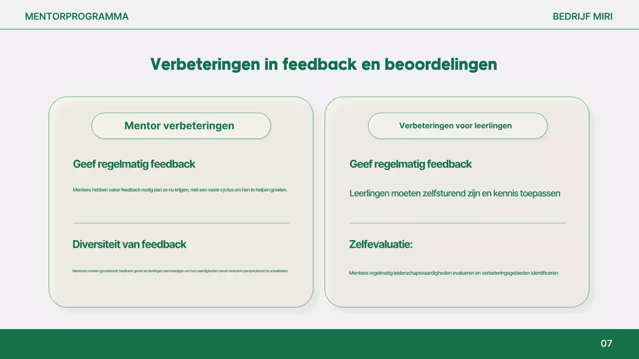 Oranje Modern Mentorschap Rapport