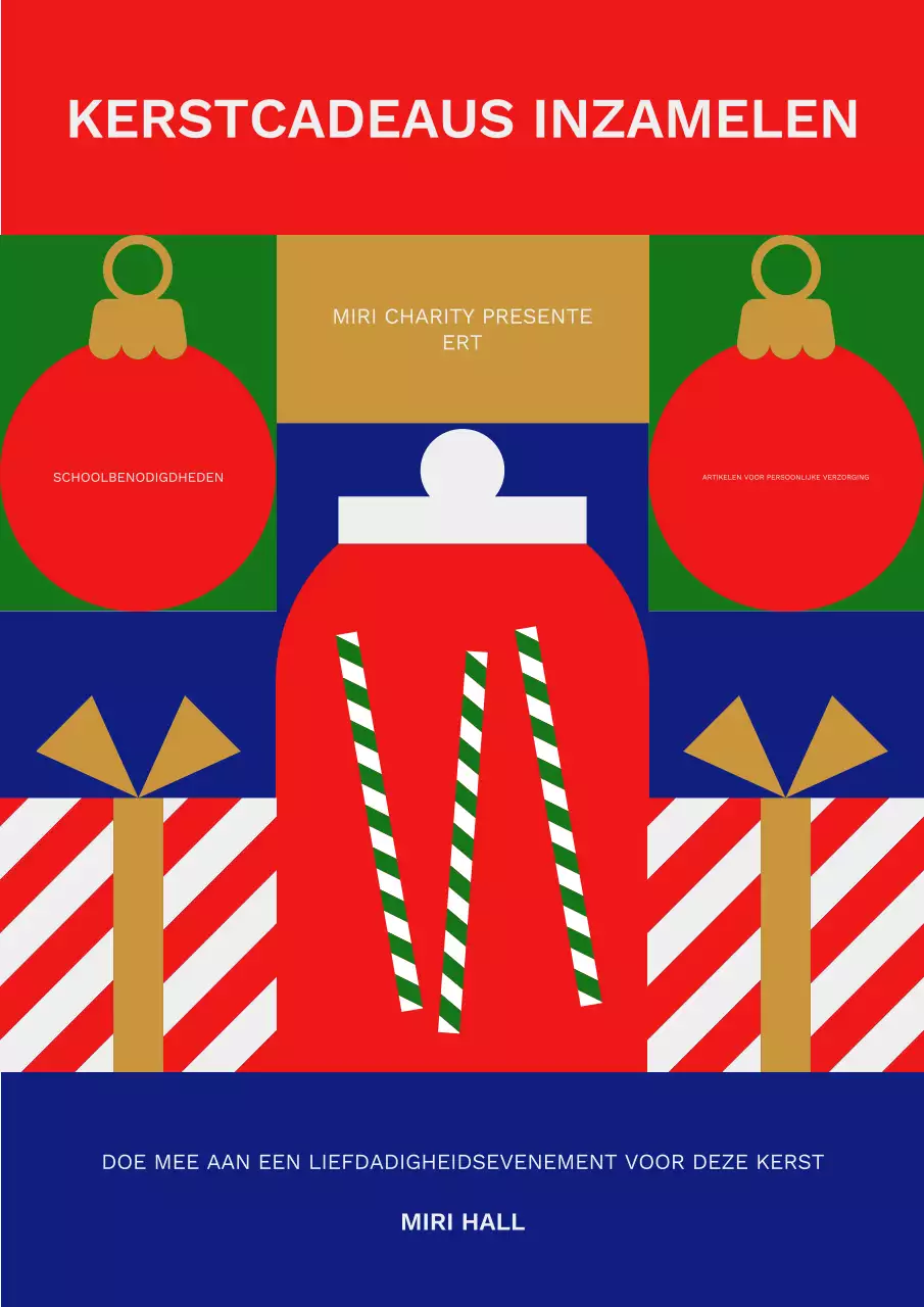 rode geometrische aankondiging voor liefdadigheid