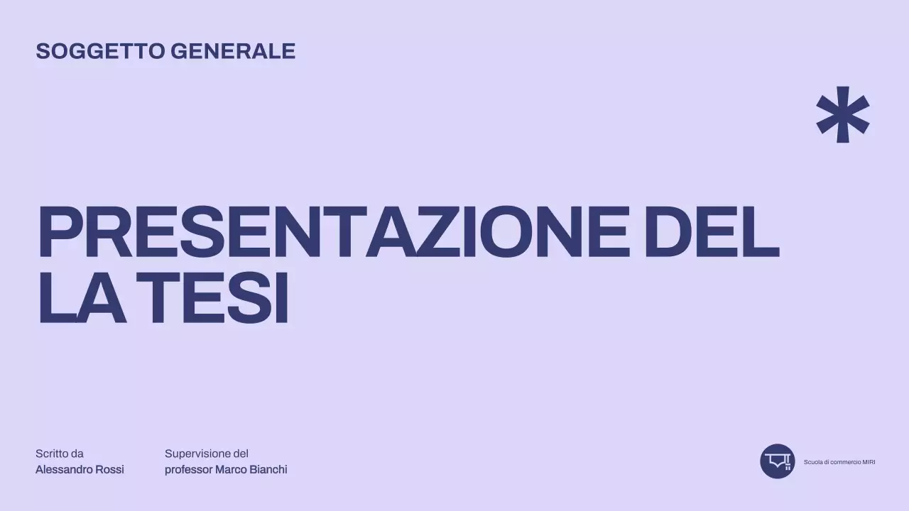 presentazione di tesi minimalista viola