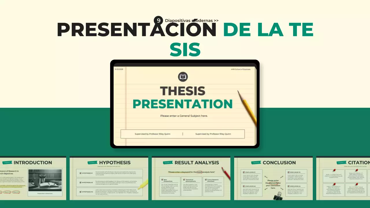 guía de tesis moderna verde