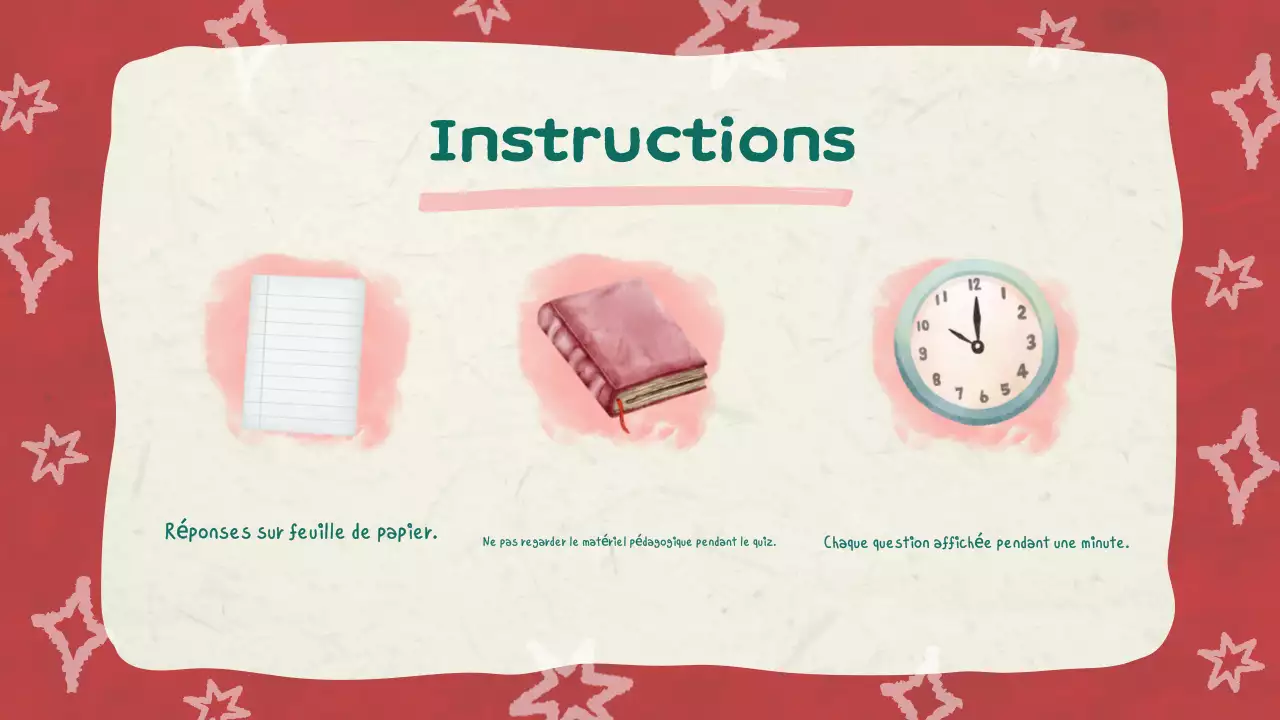 Illustration rouge Quiz de Noël Diaporama