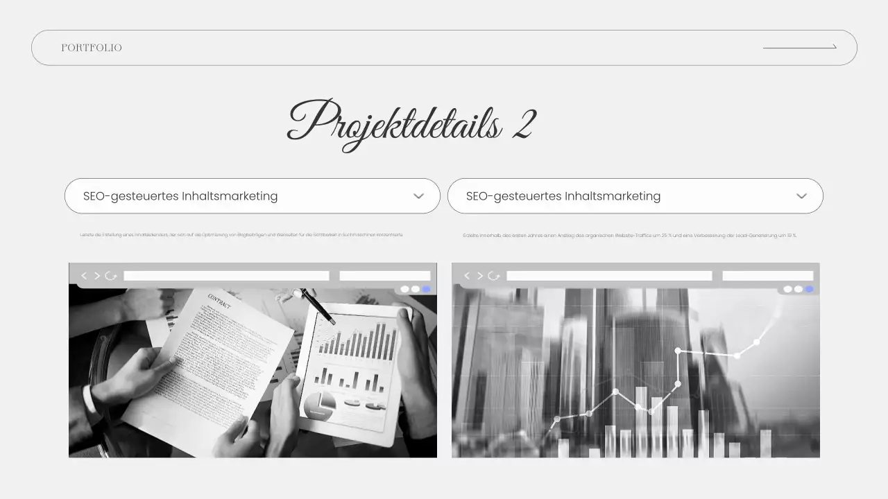 graues modernes Portfolio Präsentation