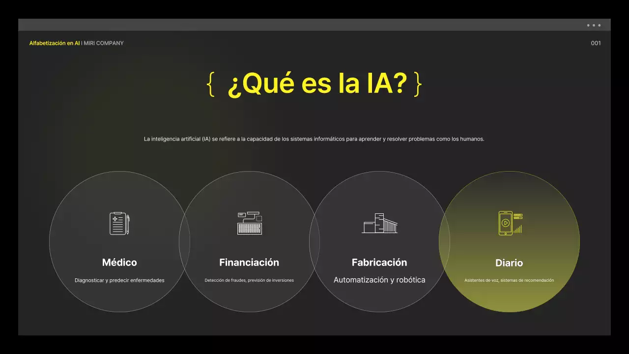 Material cibernético amarillo y negro para la alfabetización en IA