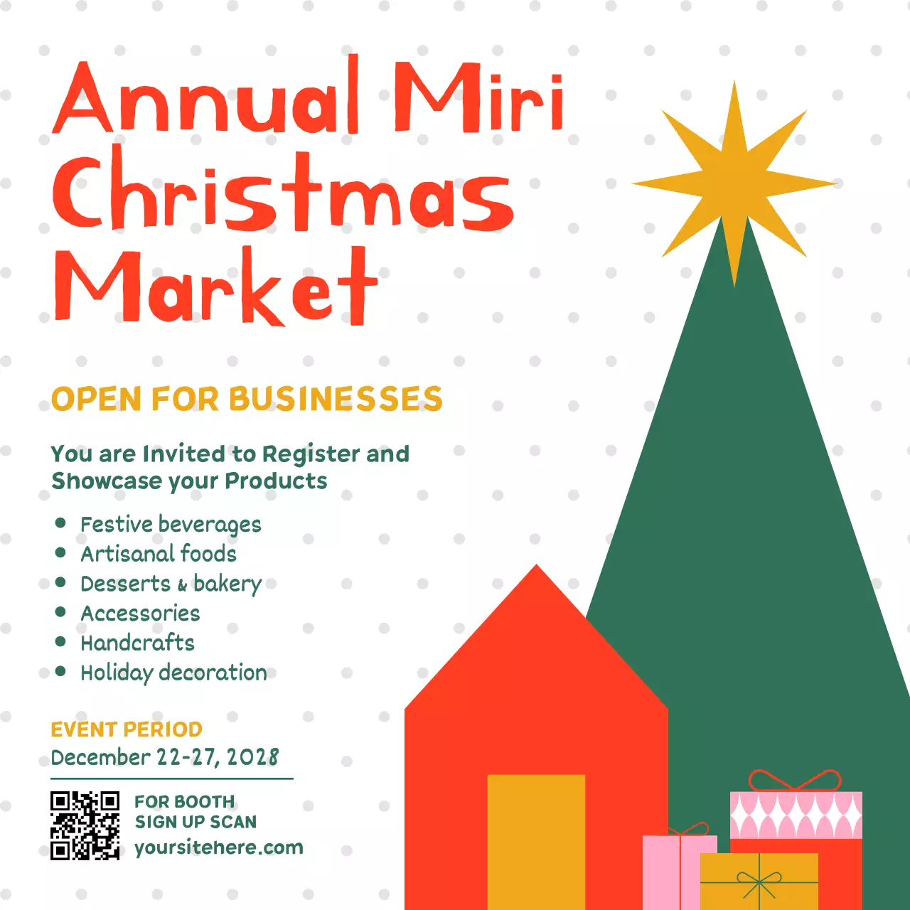 Red Festive Market Invitation Social Media Post