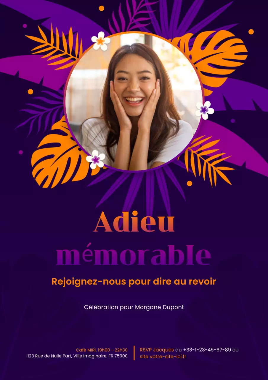 invitation d'adieu moderne