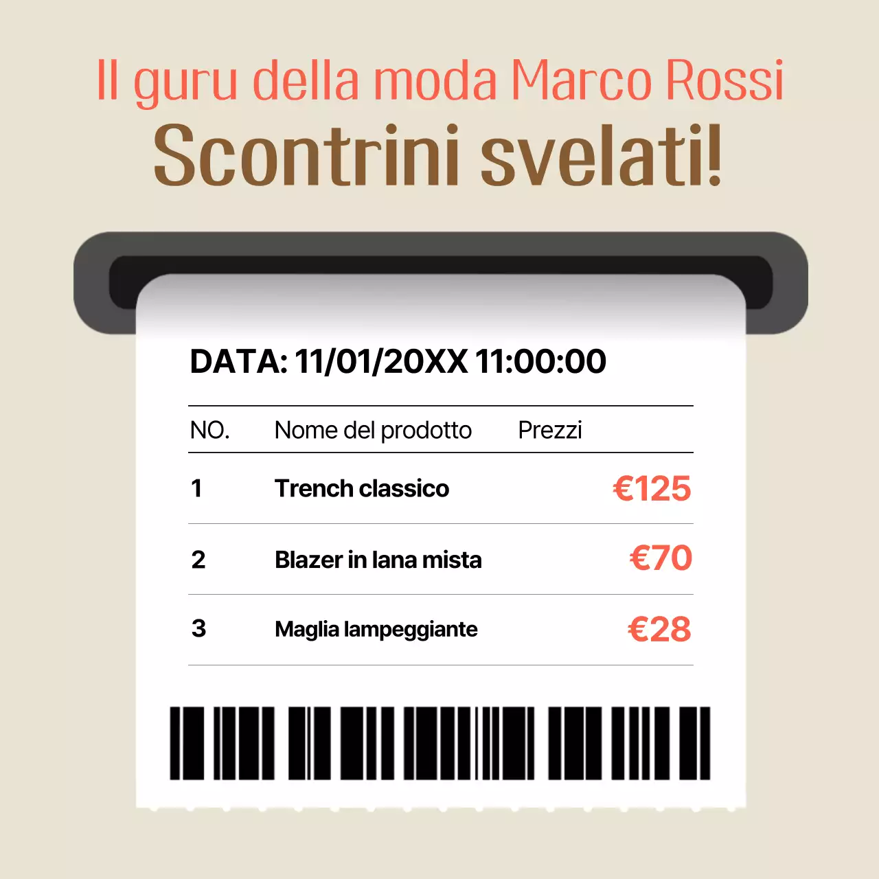 Annuncio di shopping semplice in beige