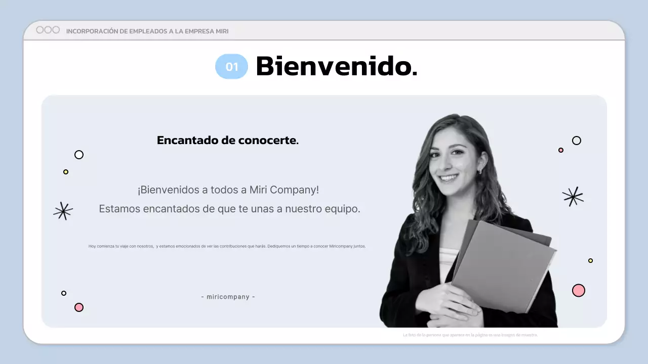 presentación de empresa moderna azul