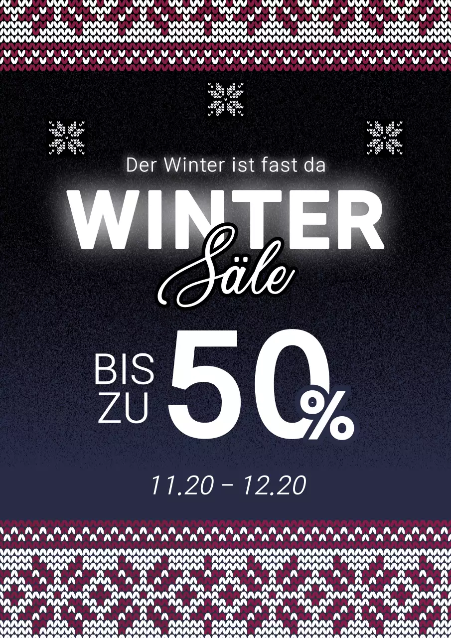 Black Vintage Winter Sale Anzeige