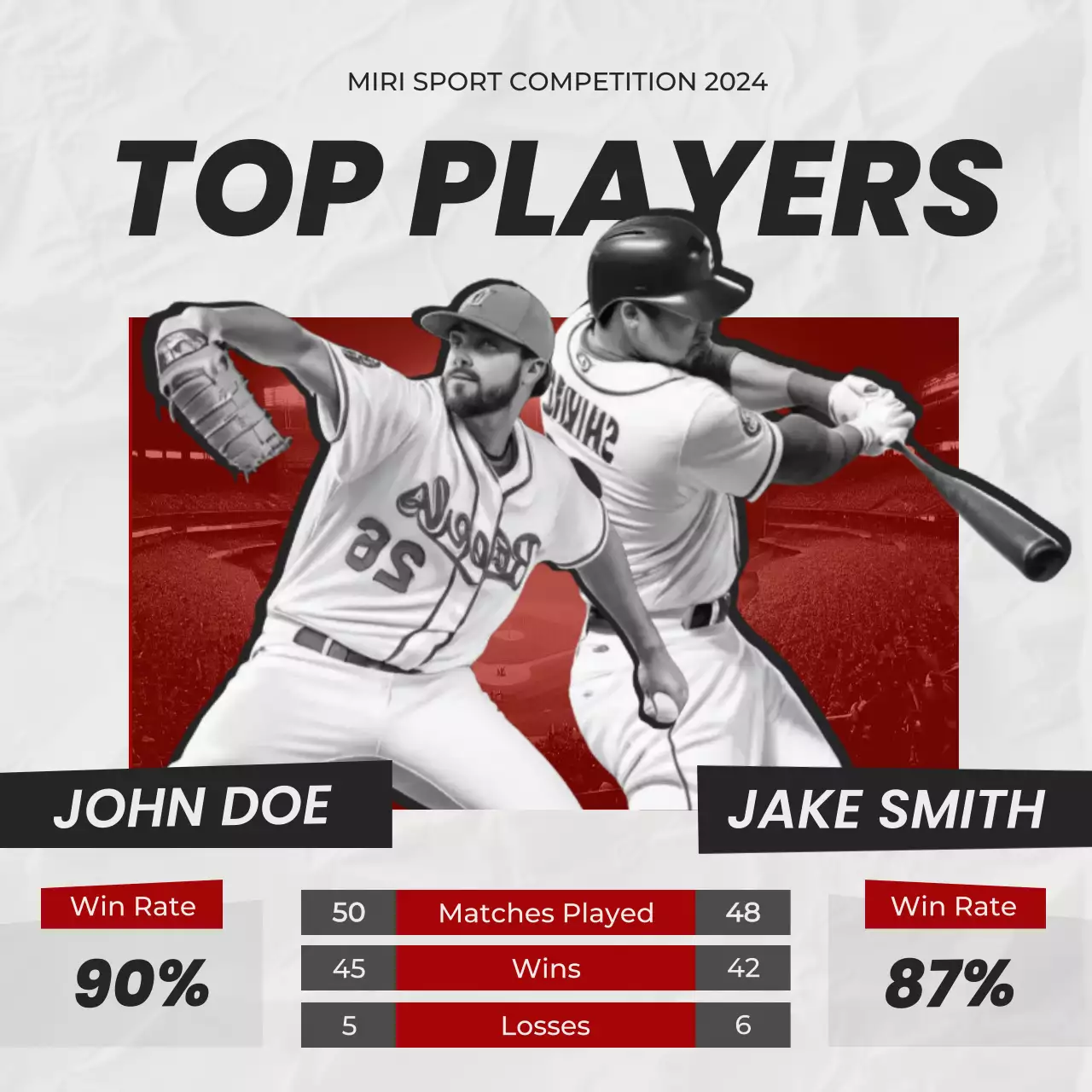 Red Modern Baseball Announcement Social Media Post