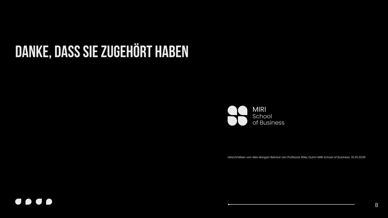 Schwarz und Weiß Minimal Thesis Werbung