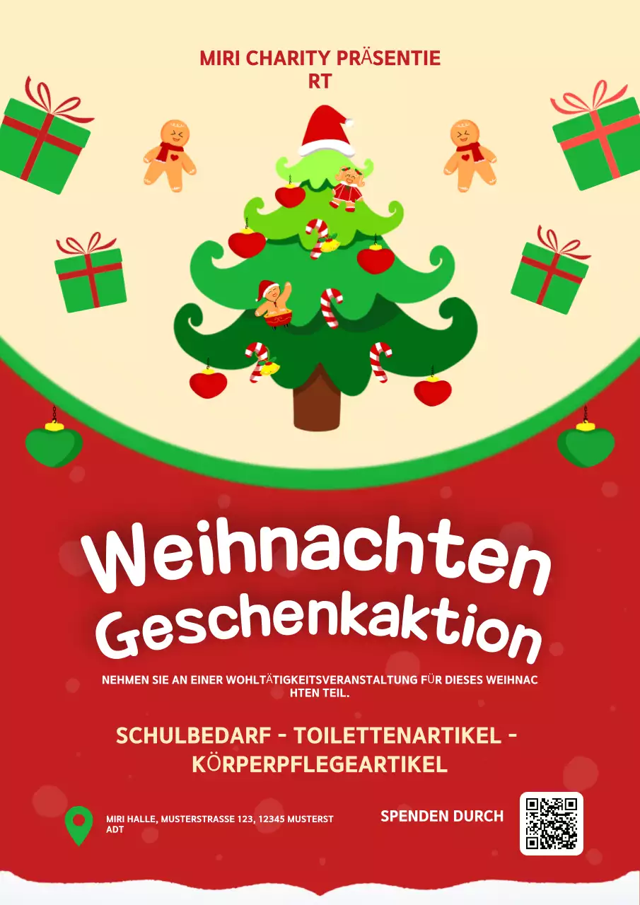 Rot Festliche Weihnachtsgeschenkaktion Poster