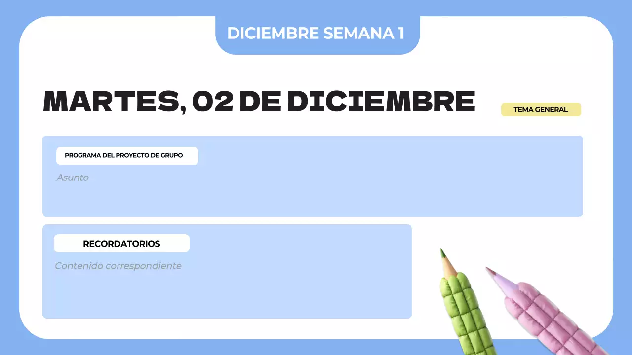 agenda azul simple class planner