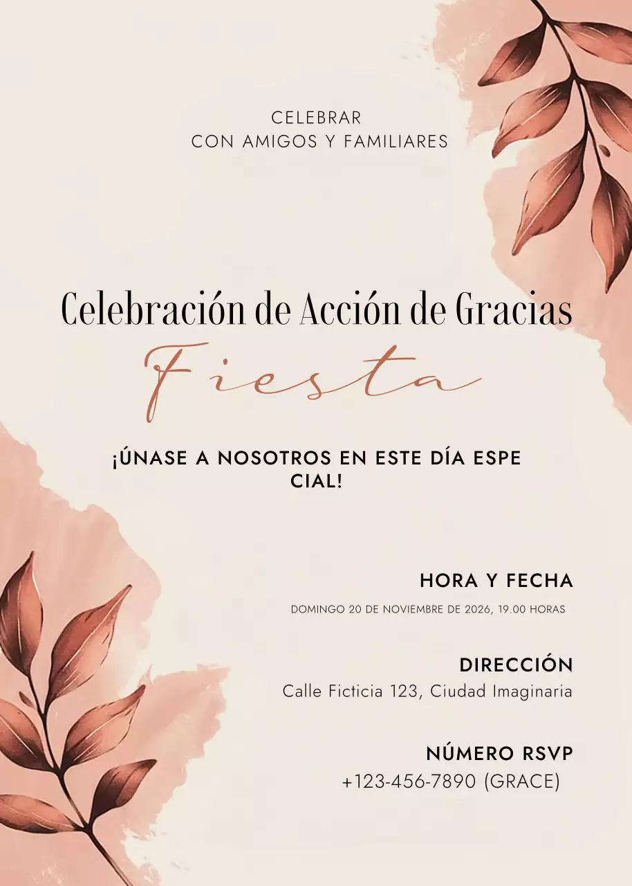 beige elegante invitacion celebracion