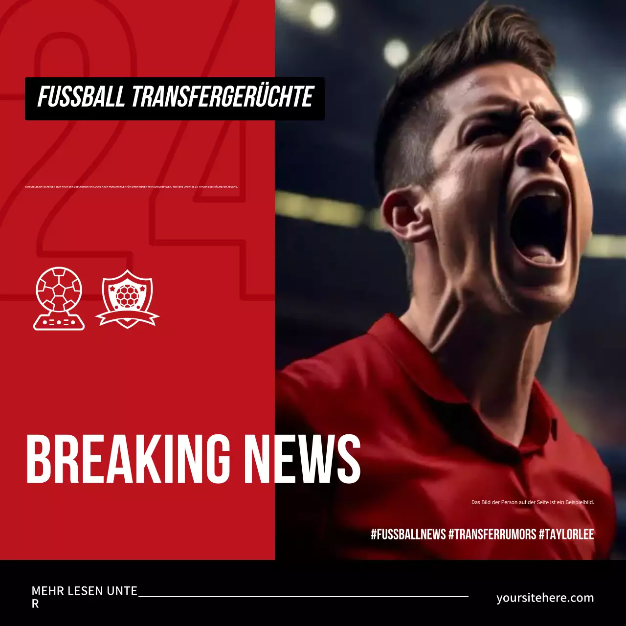 Red Modern Football Ankündigung